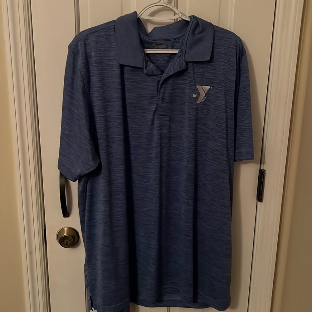 XL light blue YMCA polo shirt